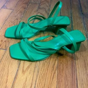 H&M Green Strappy Square toe Sandals